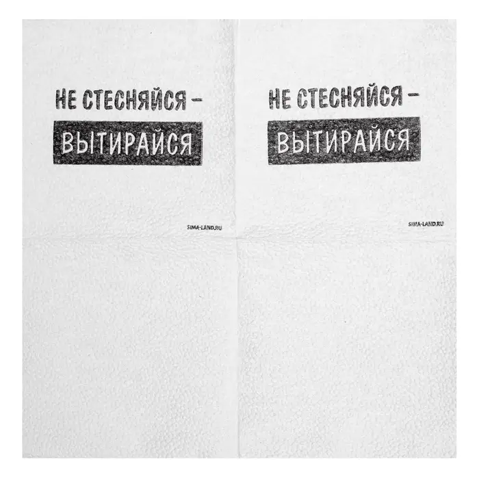 Салфетки бумажные однослойные &laquo;Не стесняйся-вытирайся&raquo;, 24&times;24 см, набор 20 шт.