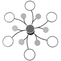 Люстра с ПДУ 2299/13GR LED 256Вт 3000-6000К серый 106х106х18 см BayerLux