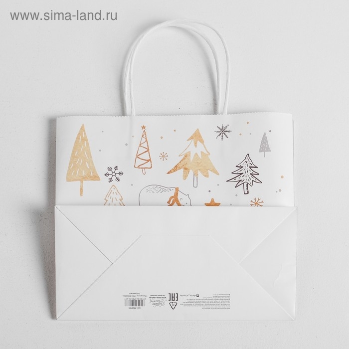 Пакет подарочный новогодний крафт «Волшебство», 25 х 22 х 12 см Пакет подарочный новогодний крафт «Волшебство», 25 х 22 х 12 см