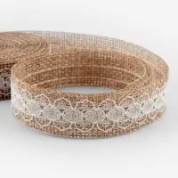 Лента текстильная &laquo;Кружево&raquo;, 20 мм, 4.5&plusmn;0.5 м, бежевая