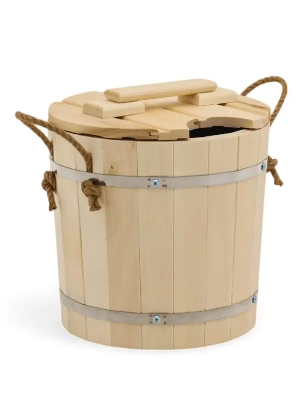 Запарник - ведро для бани и сауны, 12 л, липа, оцинкованная вставка, с крышкой, &laquo;Добропаровъ&raquo;