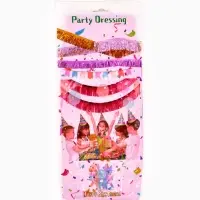 Гирлянда "Дождик" 3 метра с липким краем, цвет фуксия