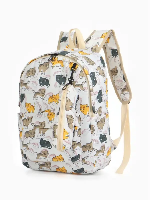 Рюкзак школьный CATS, с пеналом, 29&times;12&times;41 см, бежевый