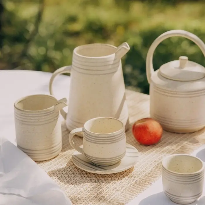 Чайная пара SL Home &laquo;Райяс&raquo;, 2 предмета: чашка 230 мл, блюдце d=12.5 см, керамика, бежевая