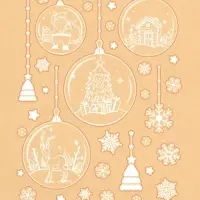 Наклейки на окна многоразовые &laquo;Новогодние игрушки&raquo;, 33&times;50 см