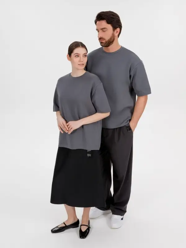 Джемпер с коротким рукавом Siluetti Volumica, серый, размер XS/S Джемпер с коротким рукавом Siluetti Volumica, серый, размер XS/S