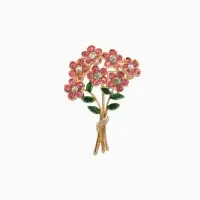 Брошь &laquo;Букет цветов&raquo;, цветная в золоте