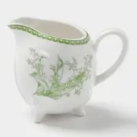 Молочник WY Bloomware, 250 мл, фарфор, белый, зелёный