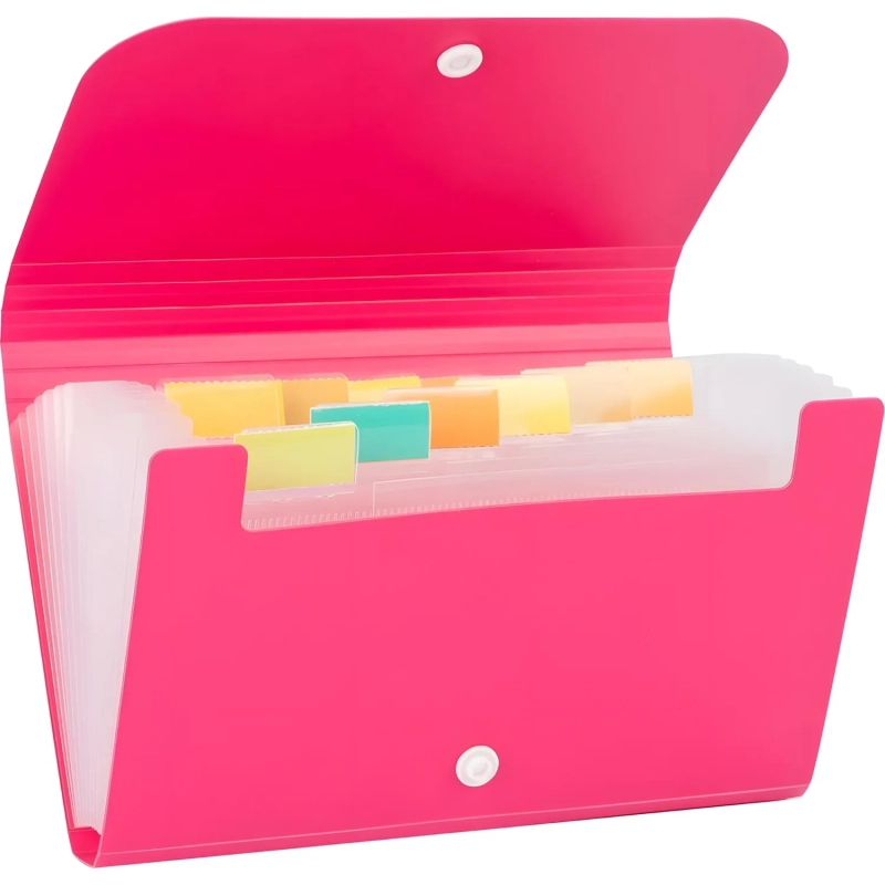 Папка органайзер Vivid на кнопке горизонтА6 12отдел РР 0,6мм  ассортимE5561