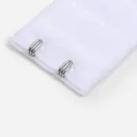 Застёжка для бюстгальтера, удлинитель, 3 ряда 2 крючка, 3.2×5 см, белая