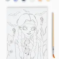 Картина по номерам для детей &laquo;Девочка с косичками&raquo;, 21&times;15 см