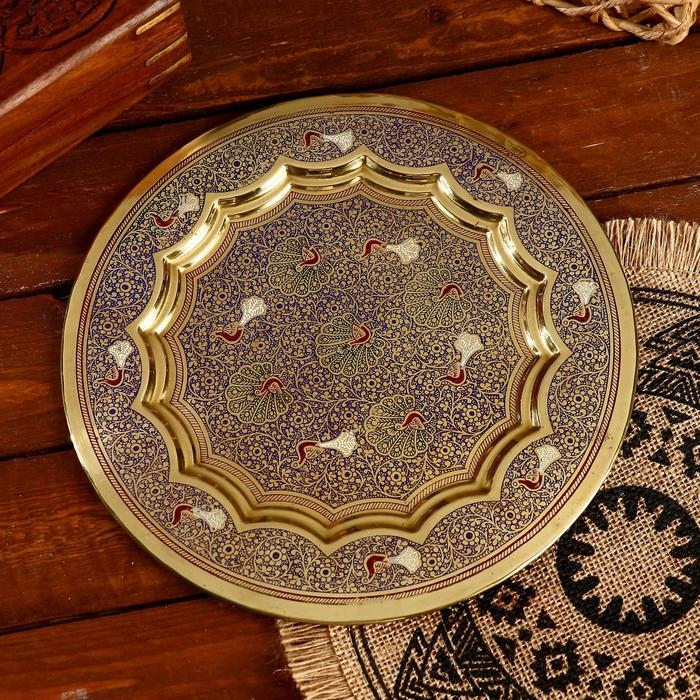 Блюдо "Абстракция" латунь 25х25 см