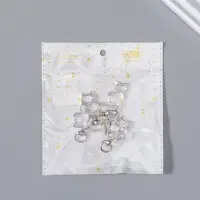 Карабин металлический &laquo;Кошка&raquo;, 42&times;17 мм / 8&times;2.2 мм, 5 шт., металл под серебро