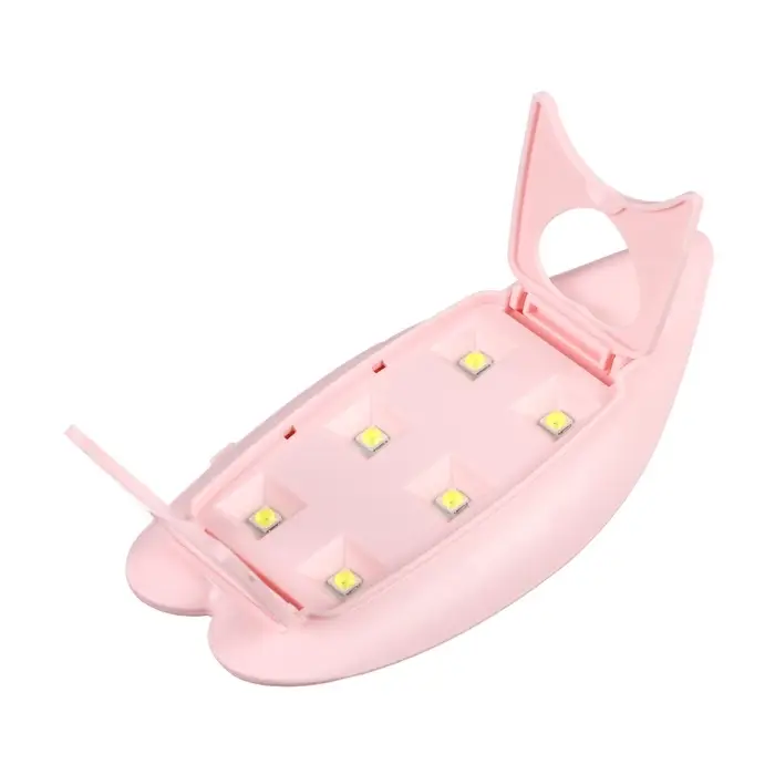 Лампа для маникюра LUF-09, UV/LED, 6 диодов, 6 Вт, USB, розовая