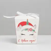 Бонбоньерка новогодняя «Единорожка», 7,5 х 8 х 7,5 см, Новый год