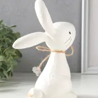 Сувенир керамика "Зайчик с сухоцветами и бантом" 11,9х6,4х16,6 см