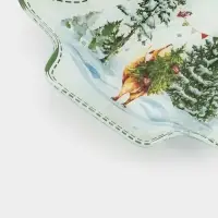 Блюдо сервировочное ёлочка "Зверьки в лесу" 17,7х18,5х3,5 см
