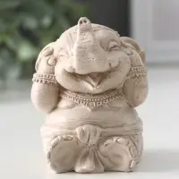 Фигурка гипс &laquo;Слон ничего не слышу&raquo;, 7&times;5.5&times;6 см, слоновая кость