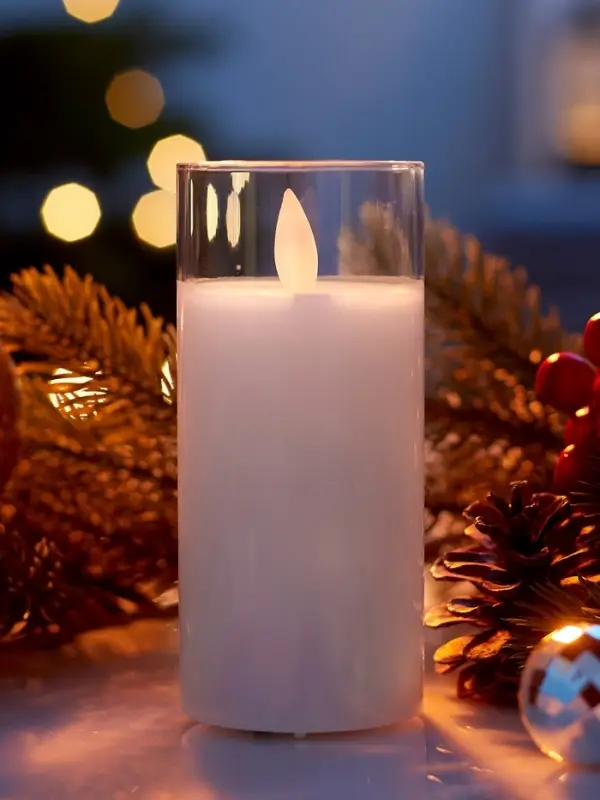 Светодиодная свеча Светодиодная свеча "Белая" 12х5.5 см, AAx2 (не в компл.), Т/БЕЛЫЙ