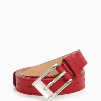 Ремень женский, 110&times;2.7 см, пряжка металл, серебристая, красный