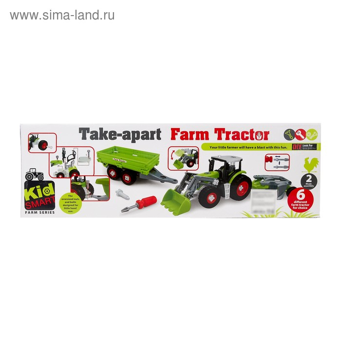 Конструктор винтовой «Фермерский трактор», с отвёрткой и насадкой, 2 варианта сборки Конструктор винтовой «Фермерский трактор», с отвёрткой и насадкой, 2 варианта сборки