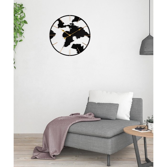 Часы настенные, серия: Лофт, Часы настенные, серия: Лофт, "Карта мира", плавный ход, 1АА, d-60 см