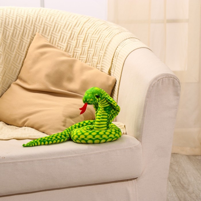 Мягкая игрушка «Кобра», 55 см, цвет зелёный Мягкая игрушка «Кобра», 55 см, цвет зелёный