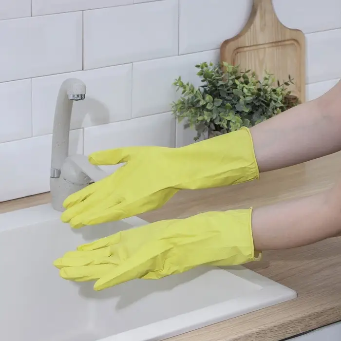 Перчатки хозяйственные Доляна, размер XL, резиновые, цвет МИКС Перчатки хозяйственные Доляна, размер XL, резиновые, цвет МИКС