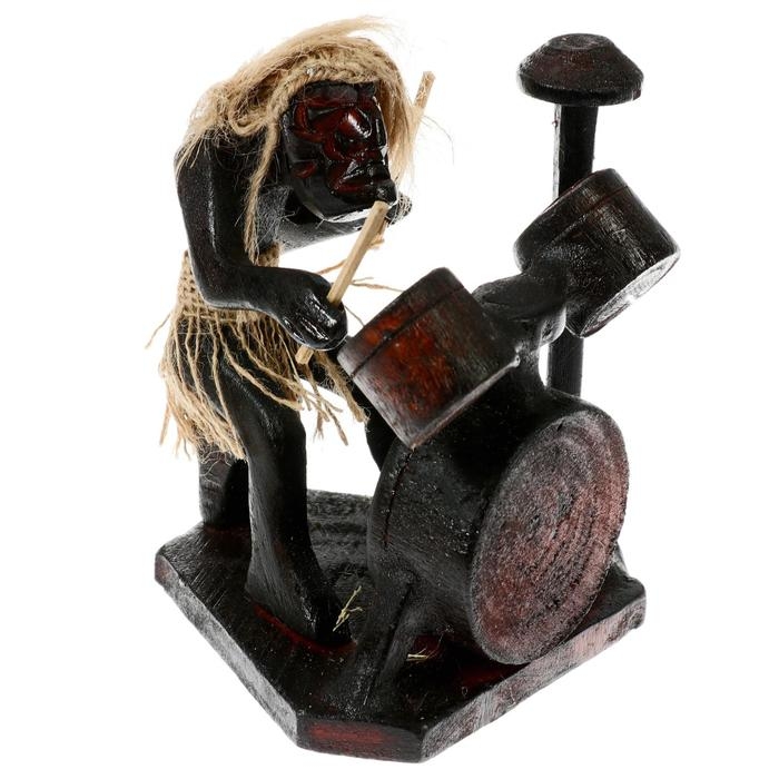 Сувенир дерево "Абориген с барабанной установкой" 15 см