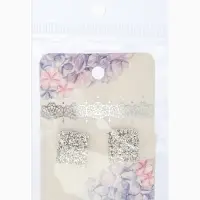 Серьги со стразами "Квадрат" 12*12мм, цвет белый в серебре