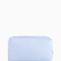 Косметичка женская на молнии, маленькая, объёмная, на подкладке, голубая