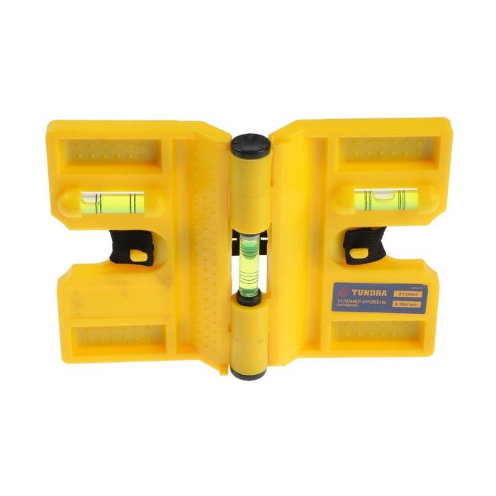 Уровень угловой магнитный ТУНДРА, складной, 3 глазка Уровень угловой магнитный ТУНДРА, складной, 3 глазка
