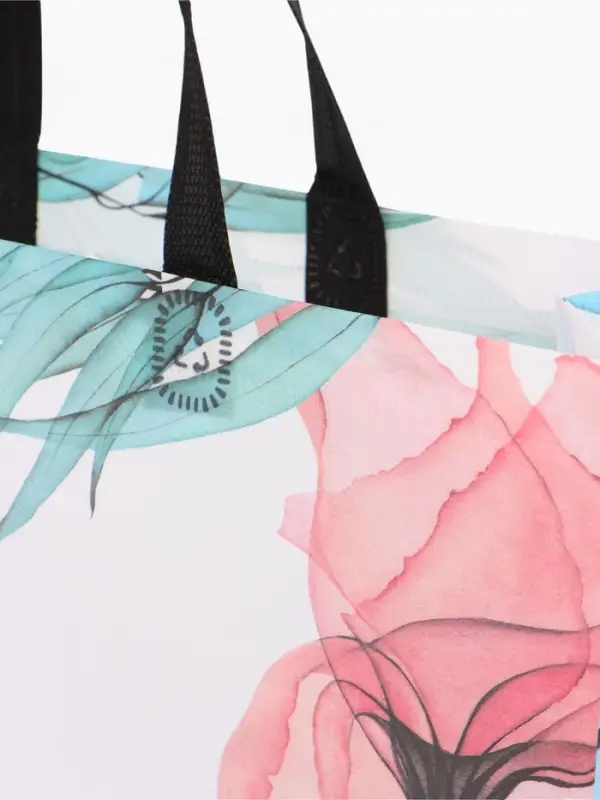 Сумка хозяйственная без застёжки, с цветочным принтом, 32&times;10&times;26 см, разноцветная