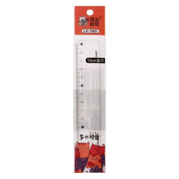 Линейка 15 см Линейка 15 см "Котики, Мишки", в пакете