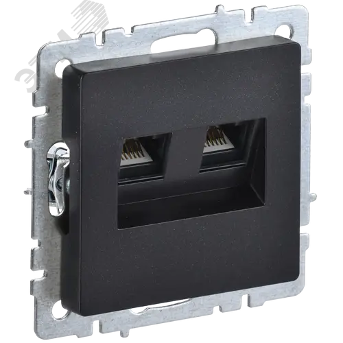 BRITE Розетка двойная RJ11+RJ45 кат.5E РК/Т12-БрЧ черный