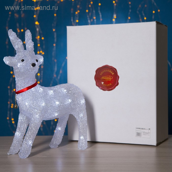 Светодиодная фигура «Оленёнок» 25 × 30 × 6 см, акрил, 220 В, свечение белое Светодиодная фигура «Оленёнок» 25 × 30 × 6 см, акрил, 220 В, свечение белое