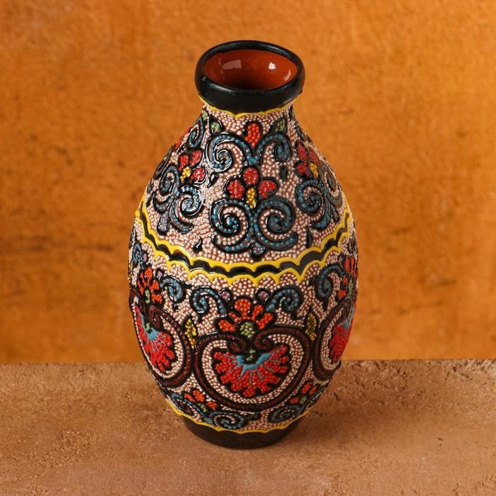 Ваза Риштанская Керамика Ваза Риштанская Керамика "Узоры", 17 см, микс