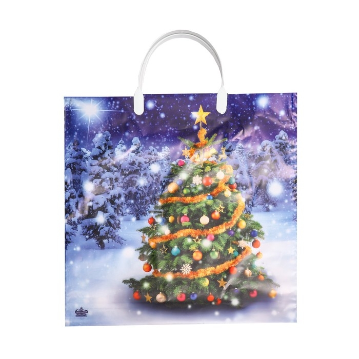 Новый год. Пакет Новый год. Пакет "Новогодняя красавица", полиэтиленовый с пластиковой ручкой, 36 х37 см.