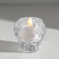 Подсвечник стекло на 1 свечу "Бутон. Лёд" прозрачный d=3,5 см 6х6х6 см
