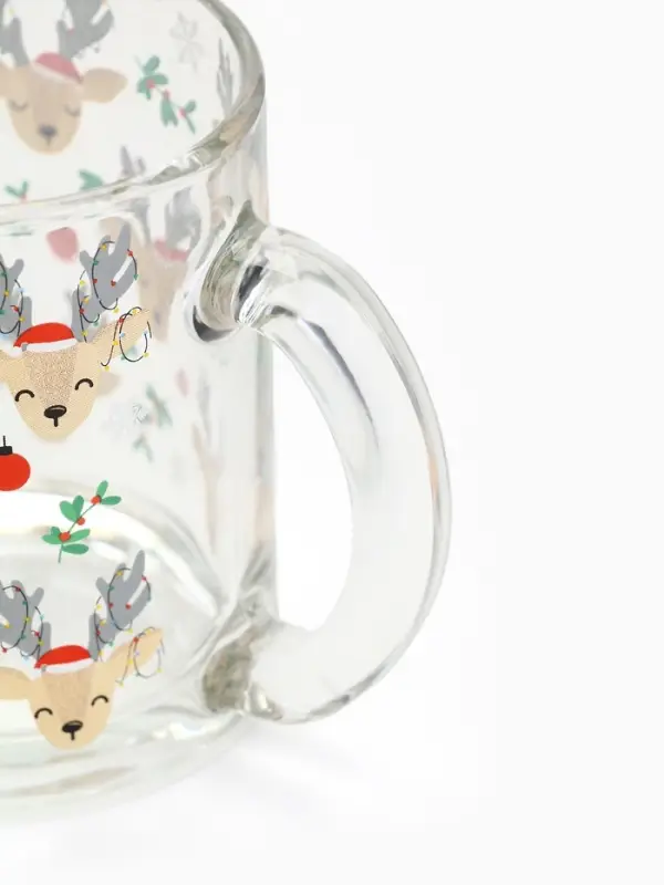 Кружка новогодняя стеклянная &laquo;Милые олени&raquo;, 300 мл