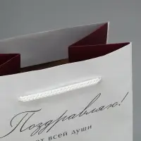 Пакет подарочный под бутылку, упаковка, «От всей души», 36 х 13 х 10 см