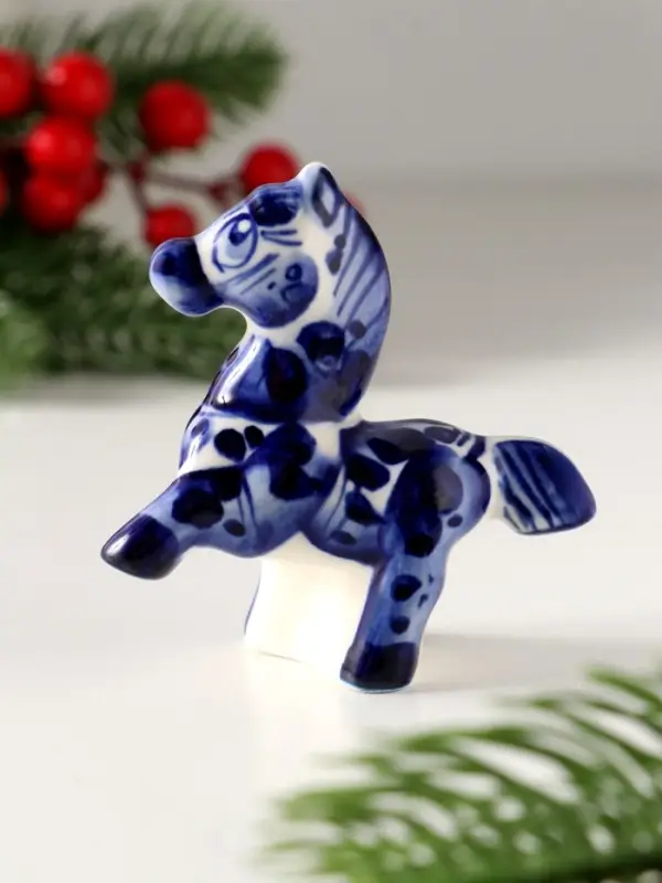 Сувенир Конь Циркач, 7х7х3см, гжель Сувенир Конь Циркач, 7х7х3см, гжель