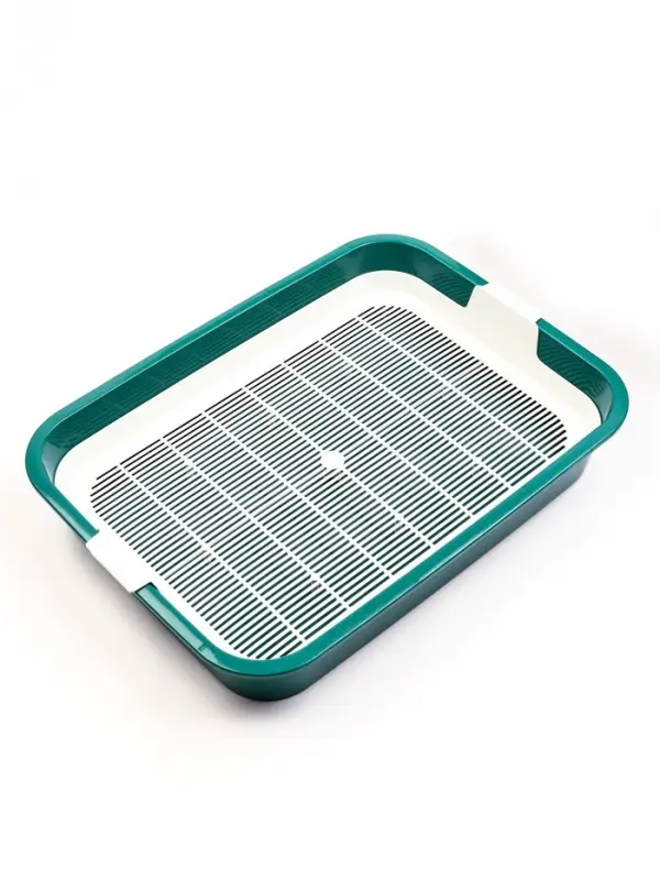 Туалет для кошек &laquo;Белла мини&raquo;, 35&times;26&times;6 см, с сеткой, пластик, зелёный