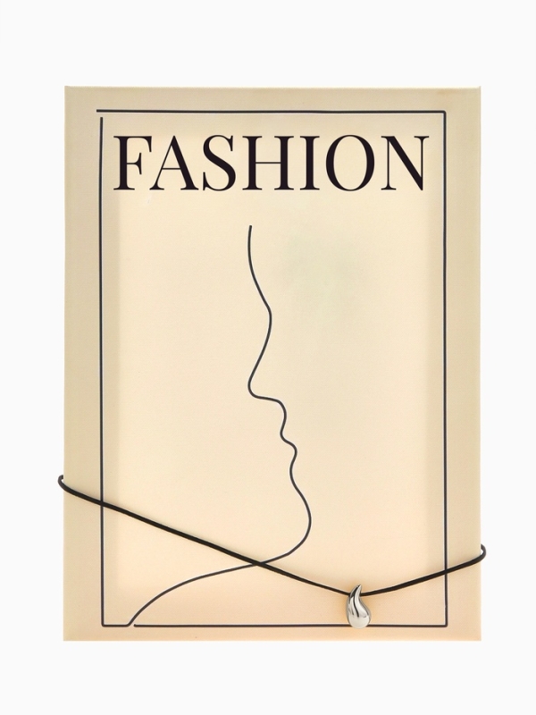 Чокер «Капля» на шнурке, цвет серебро