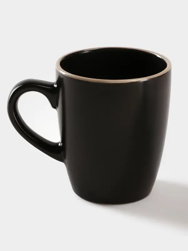 Кружка Доляна &laquo;Ваниль&raquo;, 350 мл, керамика, чёрная