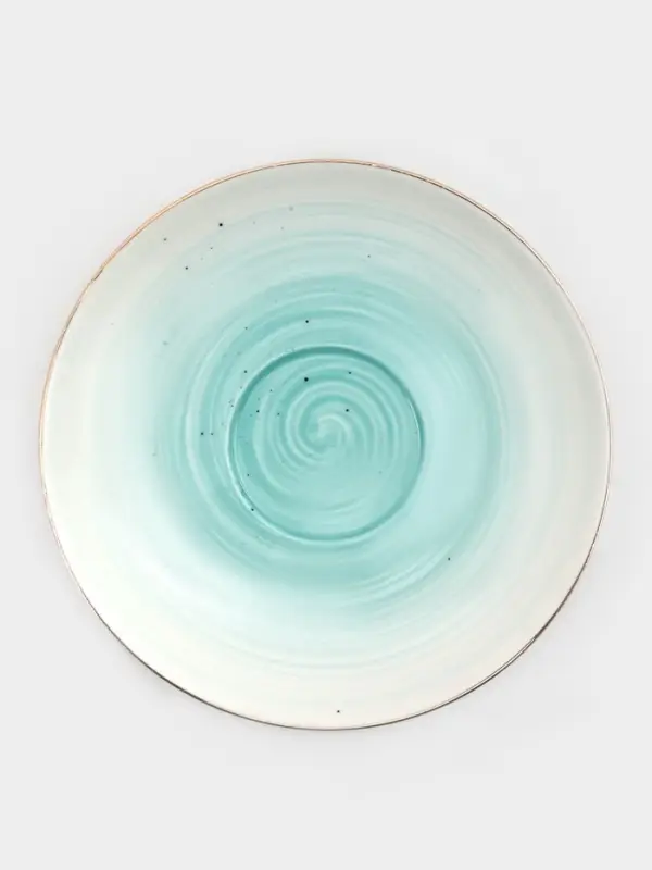 Чайная пара Доляна &laquo;Млечный путь&raquo;, 2 предмета: чашка 220 мл, блюдце d=13.5 см, фарфор, бирюзовая