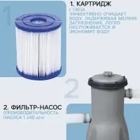 Бассейн каркасный Steel Pro, 305&times;76 см, фильтр-насос, круглый, 56679 Bestway