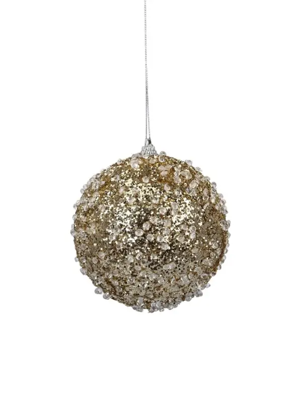 Ёлочный шар новогодний d=10 см «Карнавал» грация, золото Ёлочный шар новогодний d=10 см «Карнавал» грация, золото