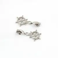 Бегунок для металлической молнии, №3, &laquo;Штурвал&raquo;, 10 шт., цвет никель