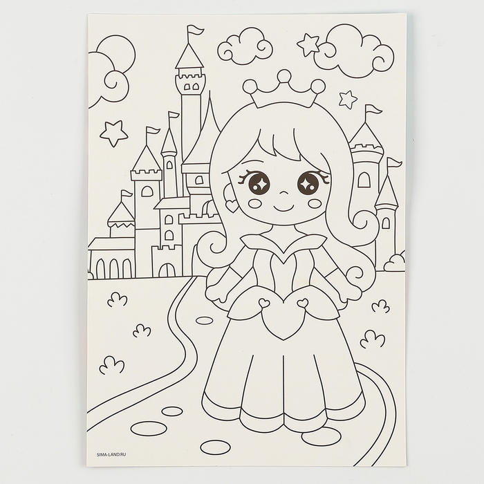 Аппликация стразами для детей «Принцесса», набор для творчества, А5